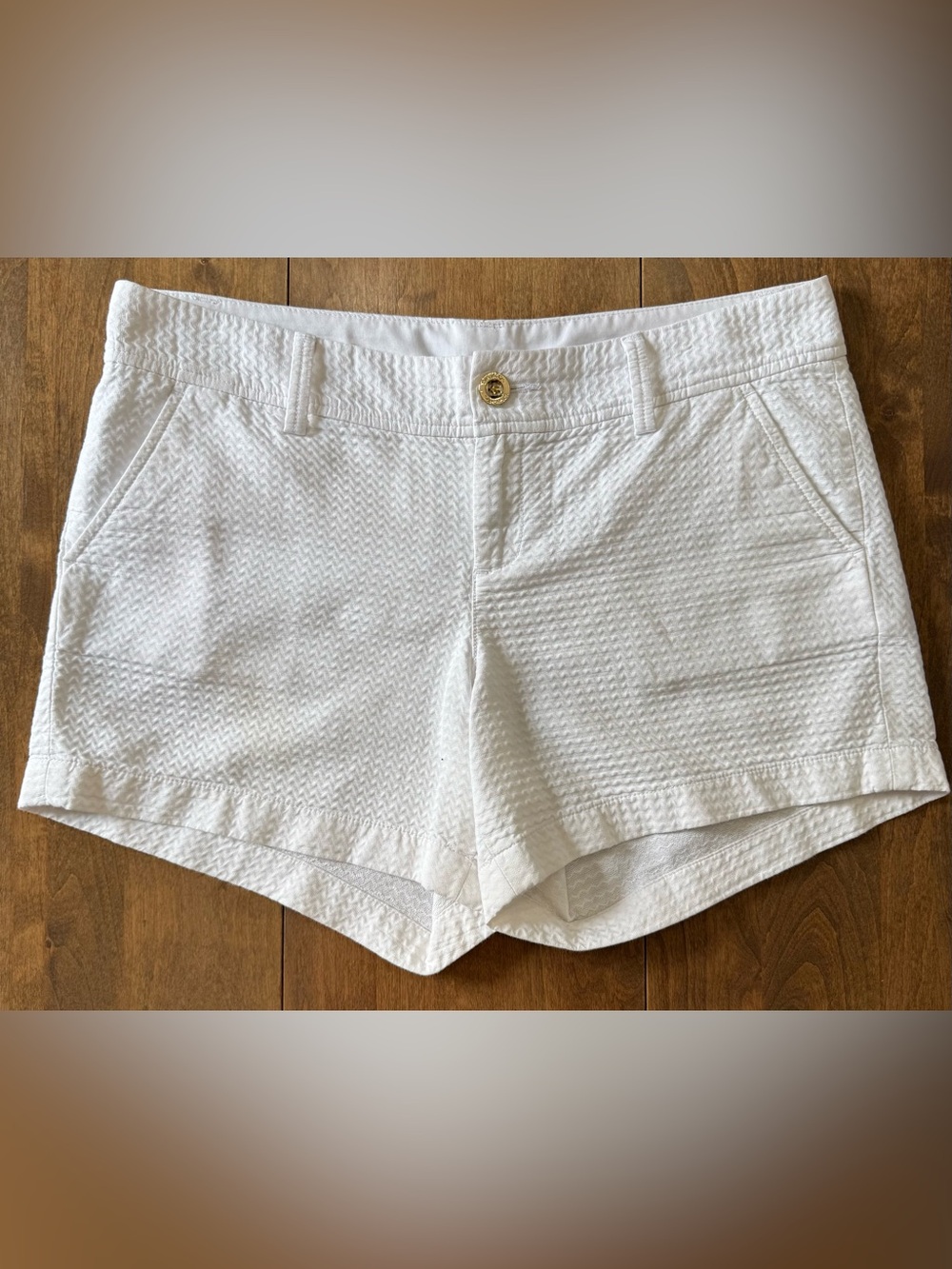 Lilly Pulitzer Callahan Shorts in Signature Resort White textured Jacquard Sz 10